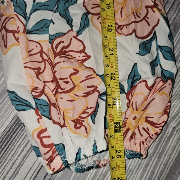 SunnySpirit Floral Boho Maxi Dress V-Neck Balloon Sleeve Tassel Size L - Picture 9 of 14